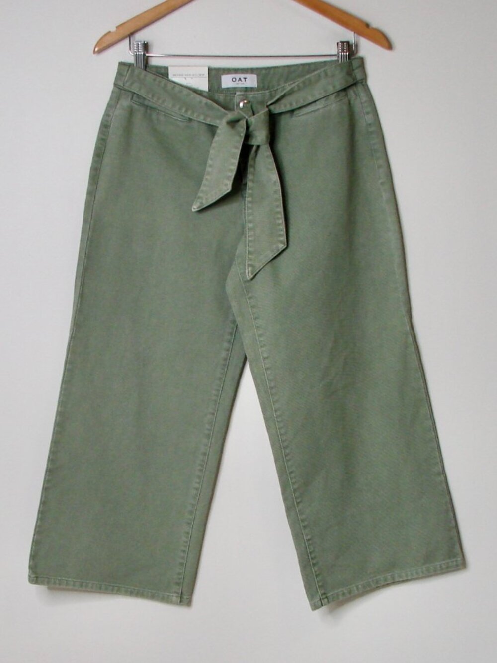 OAT New York Mid Rise Wide Leg Crop Jeans Pants Sage Green BRAND NEW NWT Size 27
